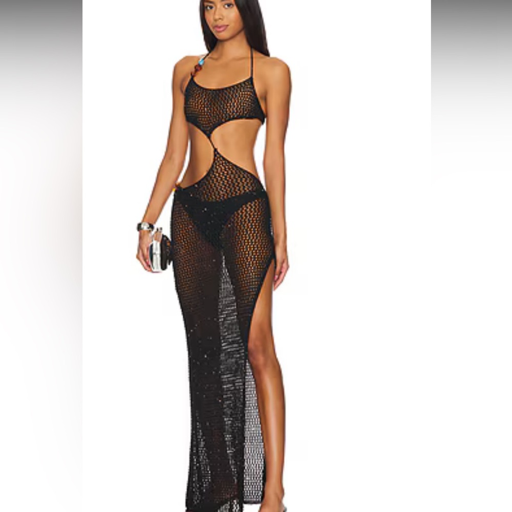 Jaded London Black Mesh Swim Coverup